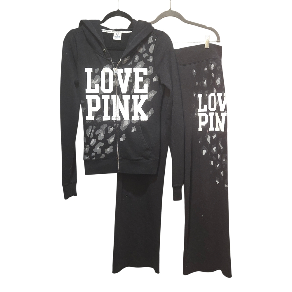 PINK Victoria's Secret Black Wide Leg Pants
